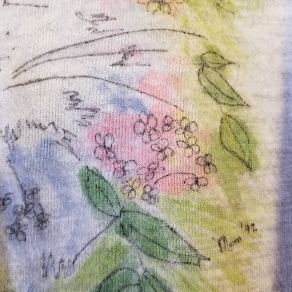 🐰 Vintage 90s Handpainted Bunny Sweatshirt Large Made in USA 🎨 - Picture 5 of 9